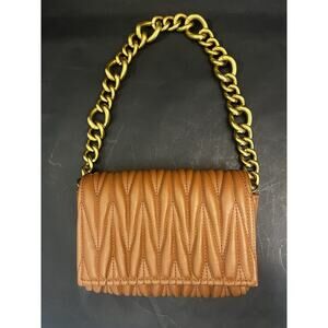 Montana West | Brown | Small Purse | Vegan Leather | Chunky Chain | No Strap EUC
